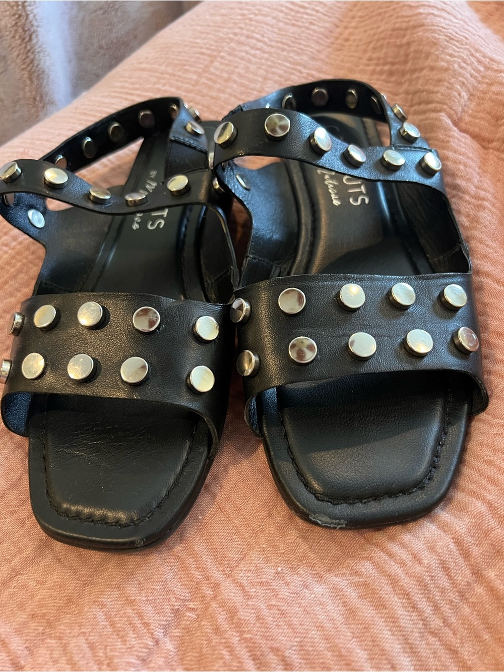 Coconuts by Matisse Black Studded Double-Strap Slide Sandals